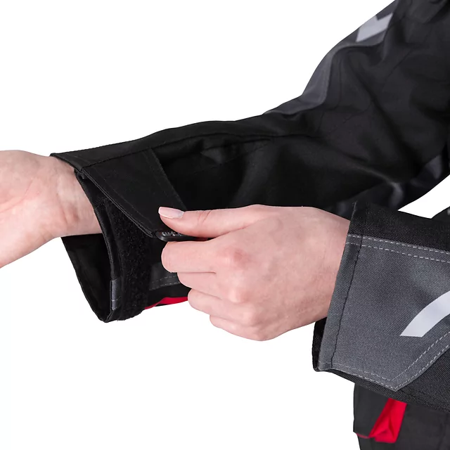 Dámská moto bunda W-TEC Radana - černo-šedo-červená