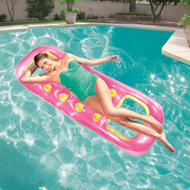 Gumimatrac Bestway Open Pool Float nyílással a lábnak 43110 - kék