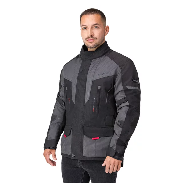 Pánská moto bunda W-TEC Xeniaq - černo-šedá
