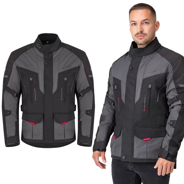 Pánská moto bunda W-TEC Xeniaq CE - černo-šedá - černo-šedá