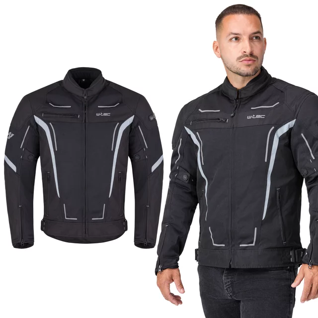 Letní pánská moto bunda W-TEC Mirelio - černo-šedá
