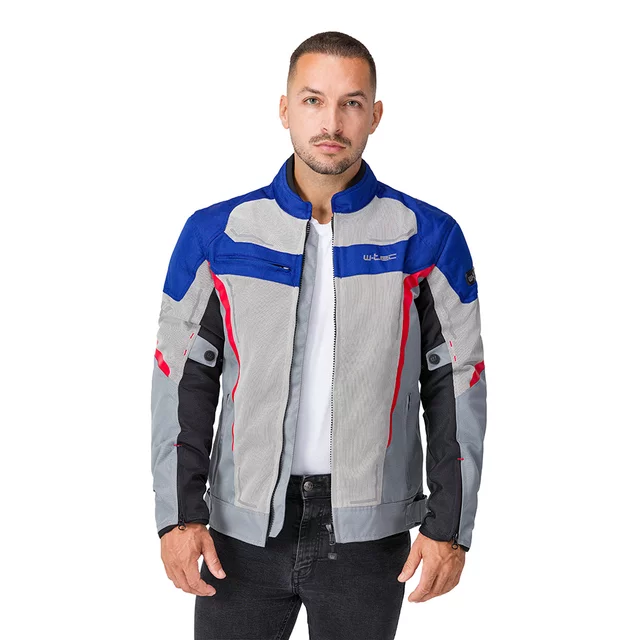 Letní pánská moto bunda W-TEC Mirelio - černá-fluo