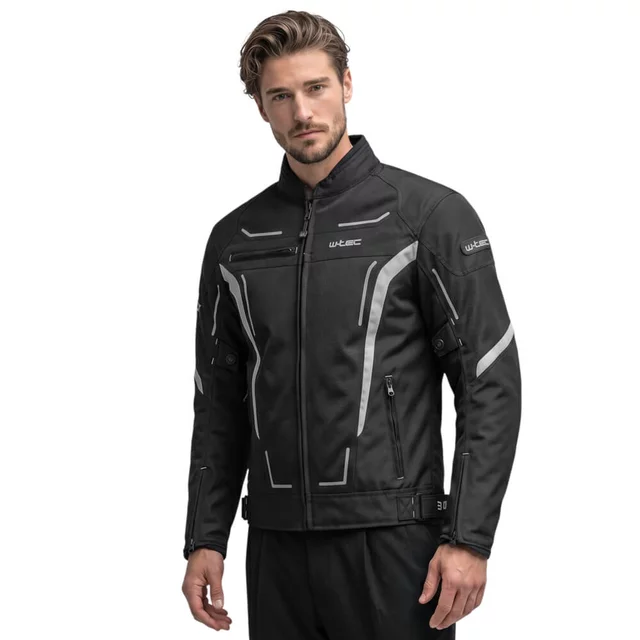 Letní pánská moto bunda W-TEC Mirelio - černá-fluo