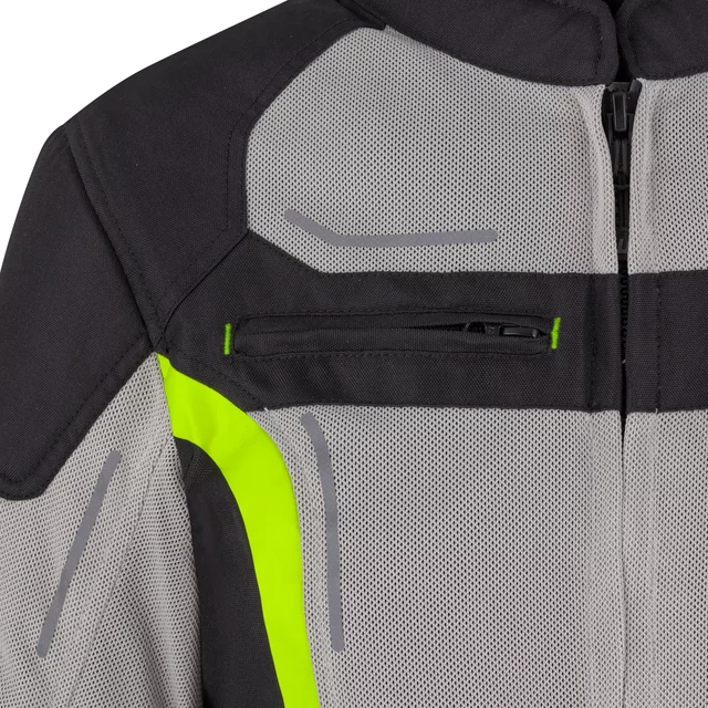 Letní dámská moto bunda W-TEC Mirelia - černo-šedo-růžová