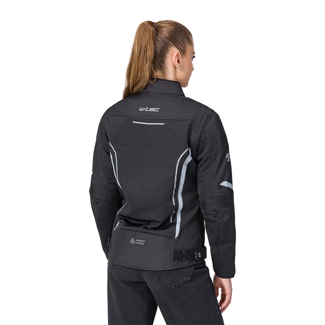 Letní dámská moto bunda W-TEC Mirelia - černo-šedo-růžová