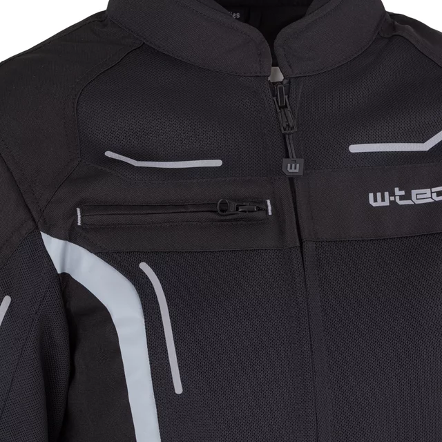 Letní dámská moto bunda W-TEC Mirelia - černo-šedo-růžová