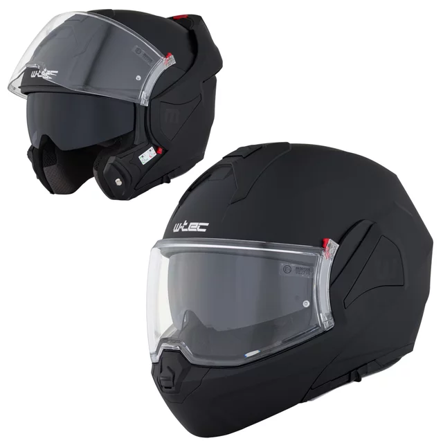 Překlopná moto přilba W-TEC Sabron P/J - White - Black Matt