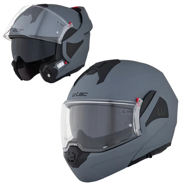 Překlopná moto přilba W-TEC Sabron P/J - White - Nardo Grey