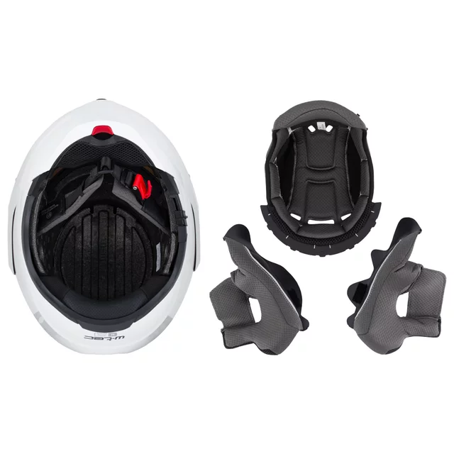 Překlopná moto přilba W-TEC Sabron P/J - Pearl White