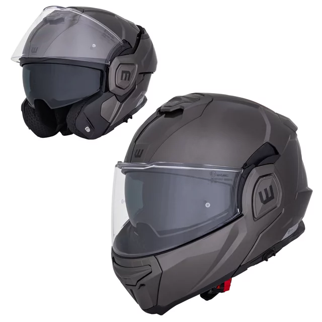 Překlopná moto přilba W-TEC Zoroz P/J - Metallic Grey