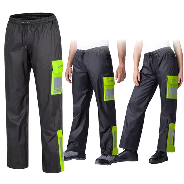 Pláštěnkové moto kalhoty W-TEC Colnari - černá-fluo zelená