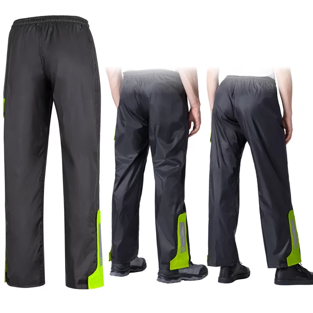 Pláštěnkové moto kalhoty W-TEC Colnari - černá-fluo zelená