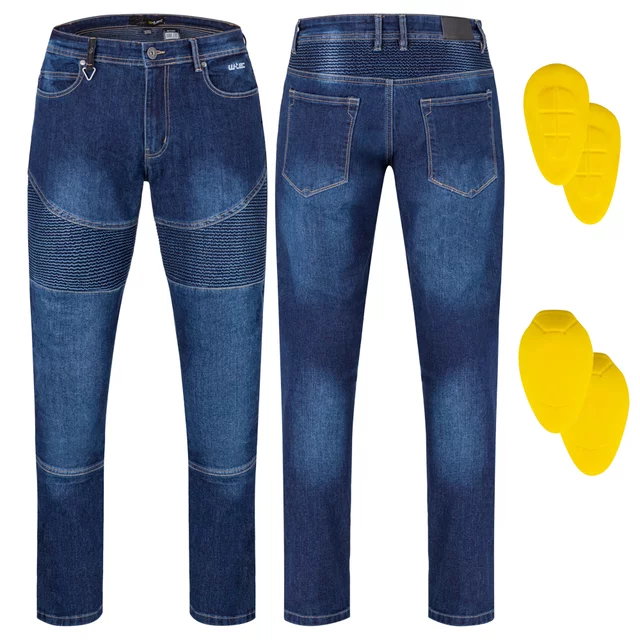 Pánské moto jeansy W-TEC Burban - tmavě modrá