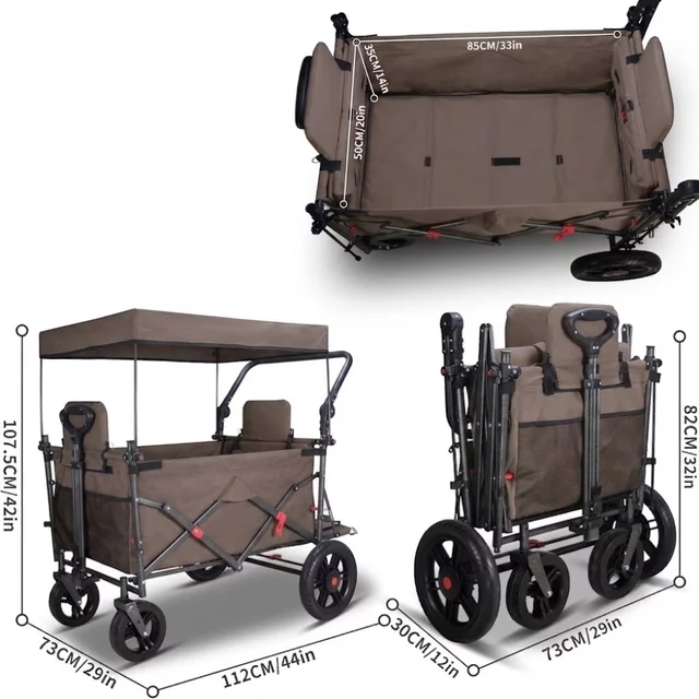 Skládací transportní vozík inSPORTline StrollKidz s možností přepravy dětí