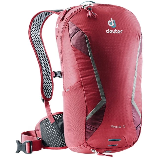 Cycling Backpack DEUTER Race X - Black - Cranberry-Maron