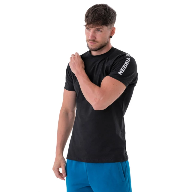 Pánske športové tričko Nebbia „Essentials“ 326 - Black