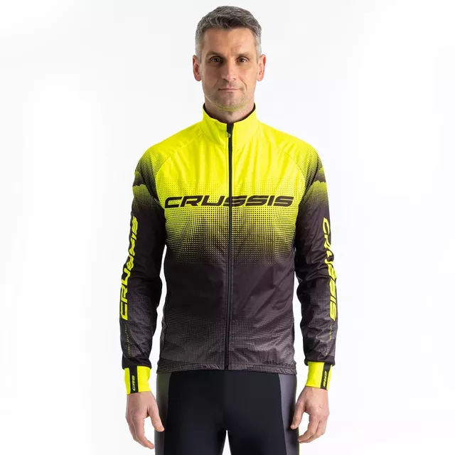 Pánská cyklistická bunda CRUSSIS CSW-064 - 2.jakost - černá-fluo žlutá - černá-fluo žlutá