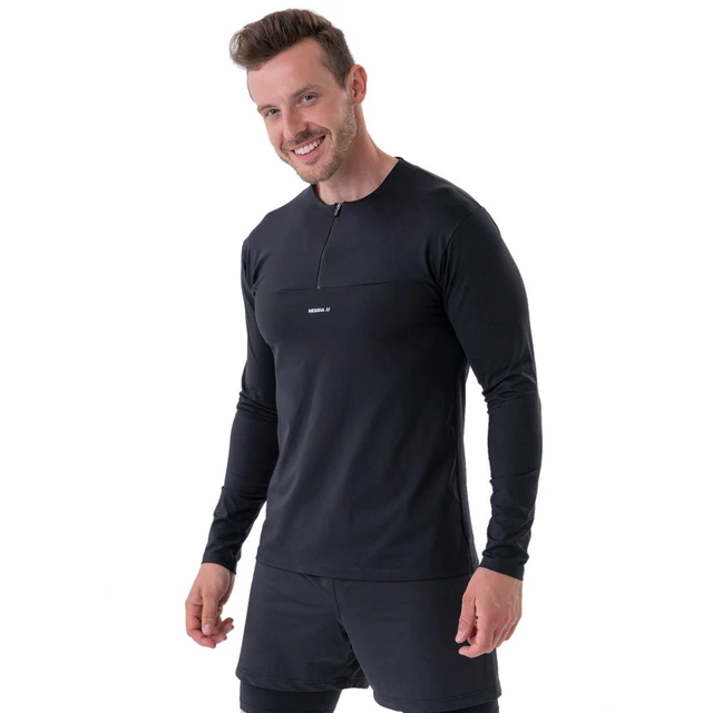 Men’s Long-Sleeve Activewear T-Shirt Nebbia “Layer Up” 329 - Black