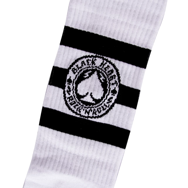 Knee Socks BLACK HEART Ace Of Spades - White