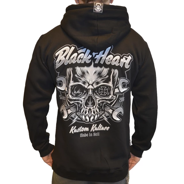 Hooded Sweatshirt BLACK HEART Trigger Zip - Black - Black