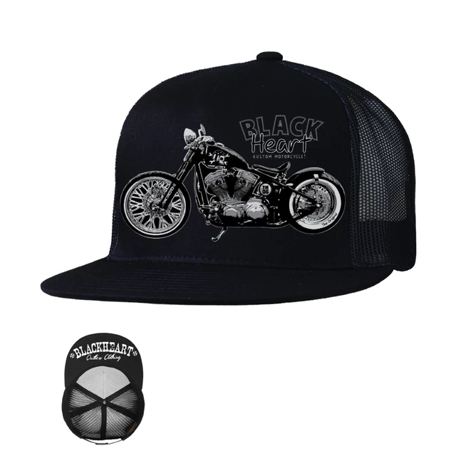 Snapback Hat BLACK HEART Bastard Bobber Trucker - White