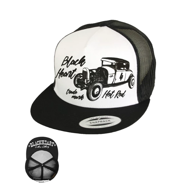 Snapback Hat BLACK HEART Coupe 32 Trucker - Black - White