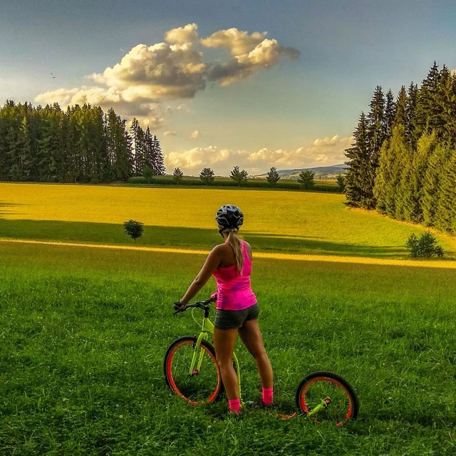 Koloběžka Crussis Urban 4.4 žluto-růžová 26/20"