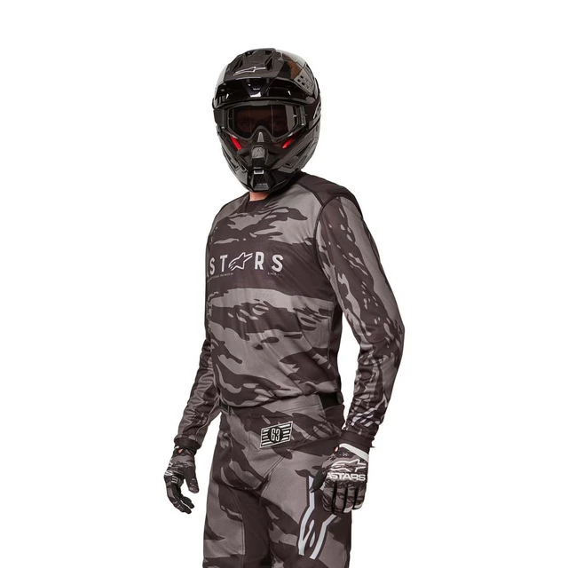 Motocross Jersey Alpinestars Racer Tactical Black/Gray 2022