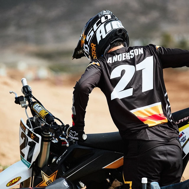 Motocross Jersey Alpinestars Techstar Quadro Black/Yellow/Tangerine 2022