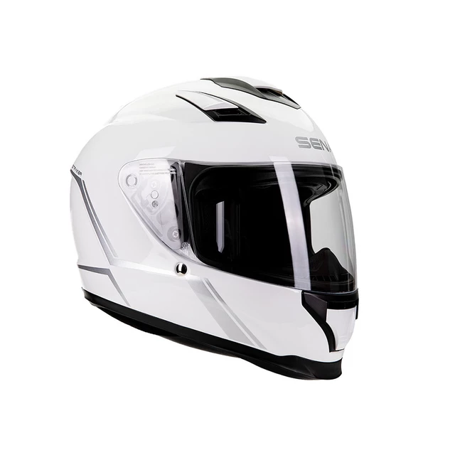 Moto prilba SENA Stryker s integrovaným Mesh headsetom Shine White - lesklá biela