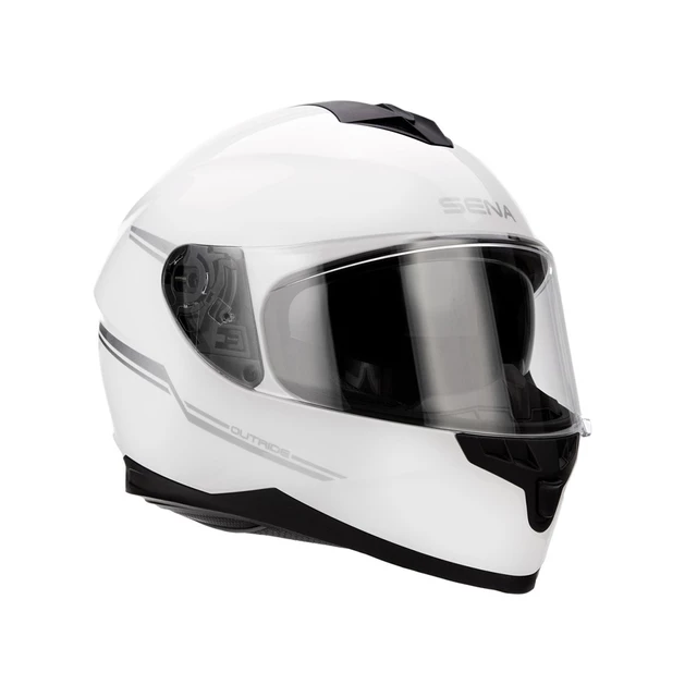 Motorcycle Helmet SENA Outride w/ Integrated Headset Glossy White - Glossy White