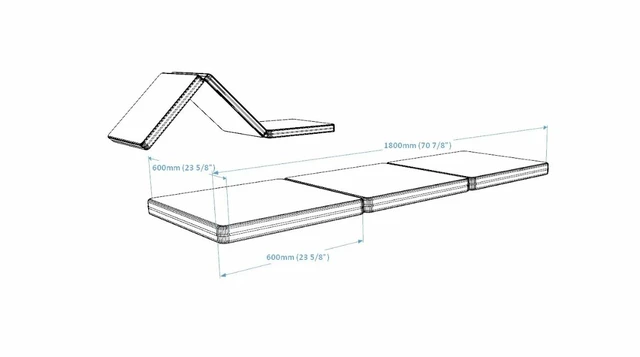 Összecsukható torna szőnyeg 180 x 60 x 8cm BenchK barna