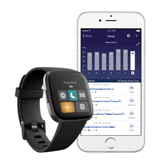Inteligentné hodinky Fitbit Versa 2 Black/Carbon