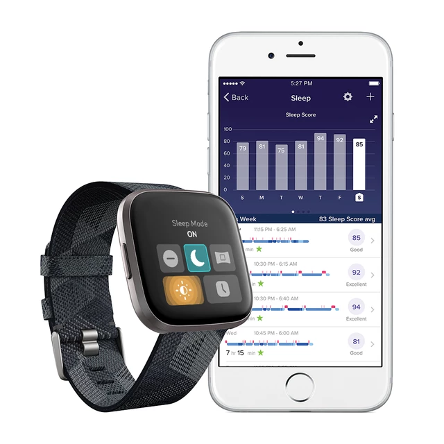 Chytré hodinky Fitbit Versa 2 Special Edition Smoke Woven