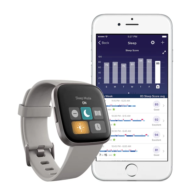 Chytré hodinky Fitbit Versa 2 Stone/Mist Grey - rozbaleno