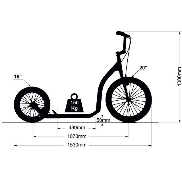 Koloběžka Crussis Active 4.1 žluto-zelená 20/16"