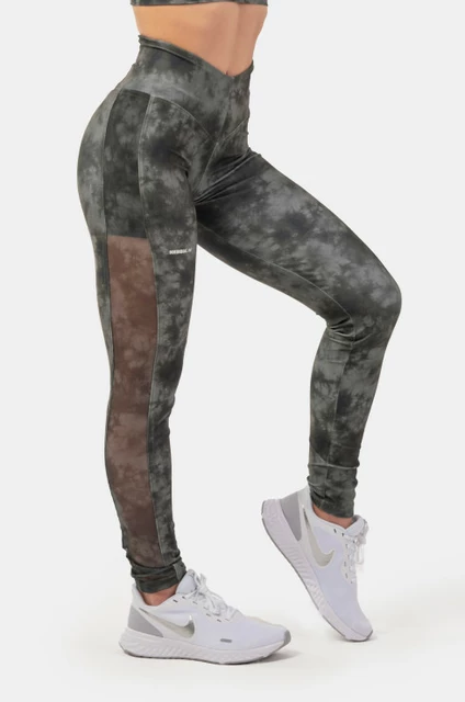 Nebbia ECO terepszínű zöld hálós leggings "Breathe"