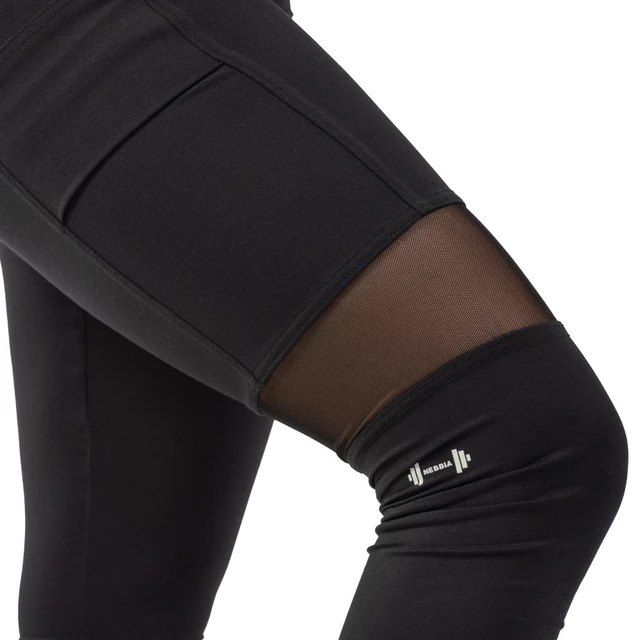 Nebbia leggings Sporty magas derékkal és oldalzsebbel - fekete