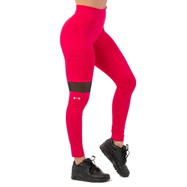 Nebbia leggings Sporty magas derékkal és oldalzsebbel - fekete - pink