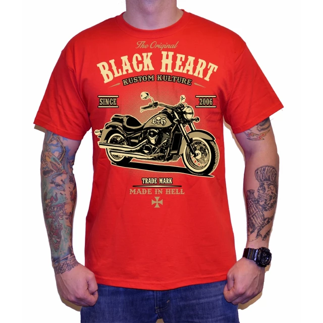 Triko BLACK HEART Harley Red - červená, L - červená