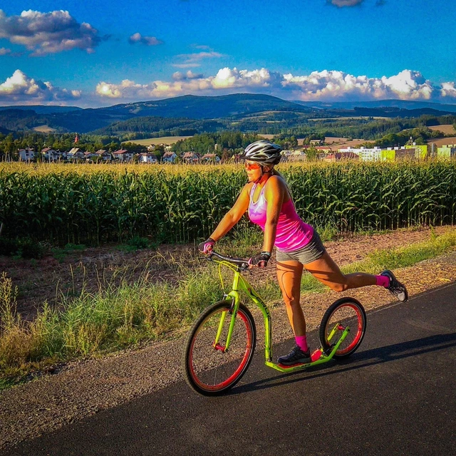 Koloběžka Crussis Urban 4.4 žluto-růžová 26/20"