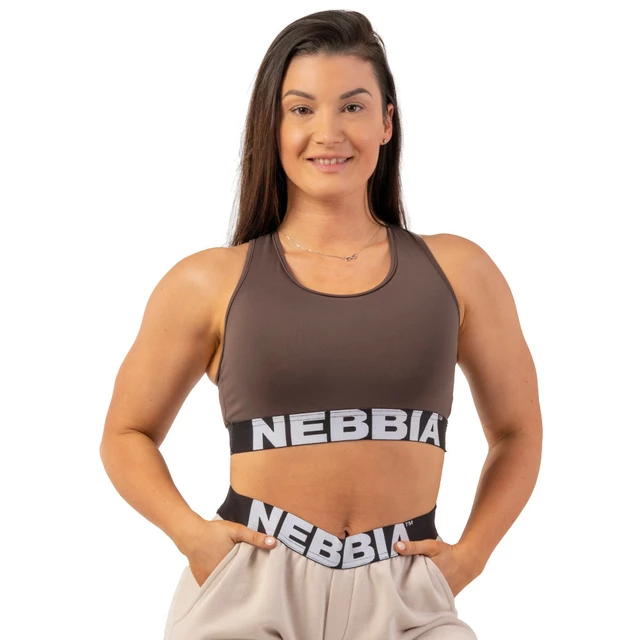 Sportovní podprsenka Nebbia Cross Back 410 - Black - Brown