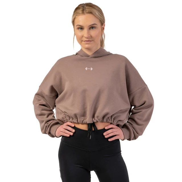 Voľná crop mikina Nebbia Iconic 421 - Black - Brown