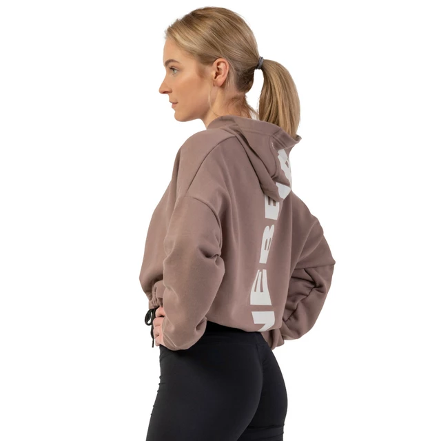 Volná crop mikina Nebbia Iconic 421 - Brown