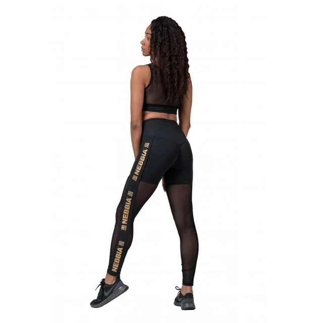 Nebbia Gold Mesh 829 Damenleggings - schwarz