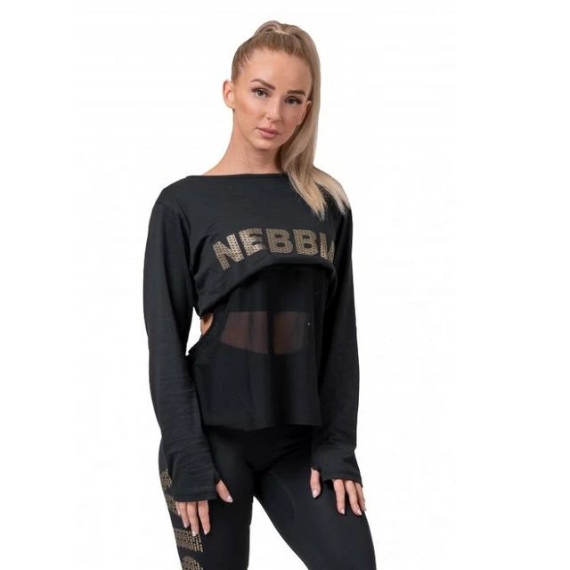 Nebbia Intense Mesh 805 Damen T-Shirt - schwarz - schwarz