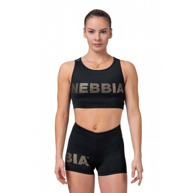 Nebbia Gold Mesh 830 Damen Minitop - schwarz - schwarz
