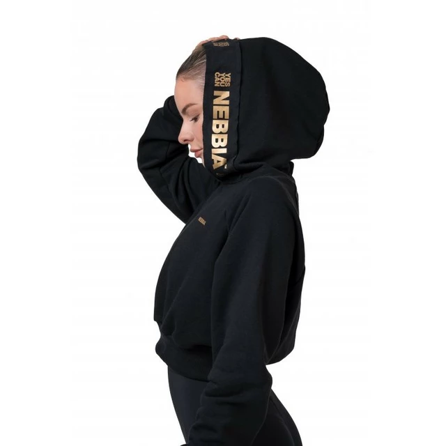 Women’s Hoodie Nebbia Golden Crop 824 - Black