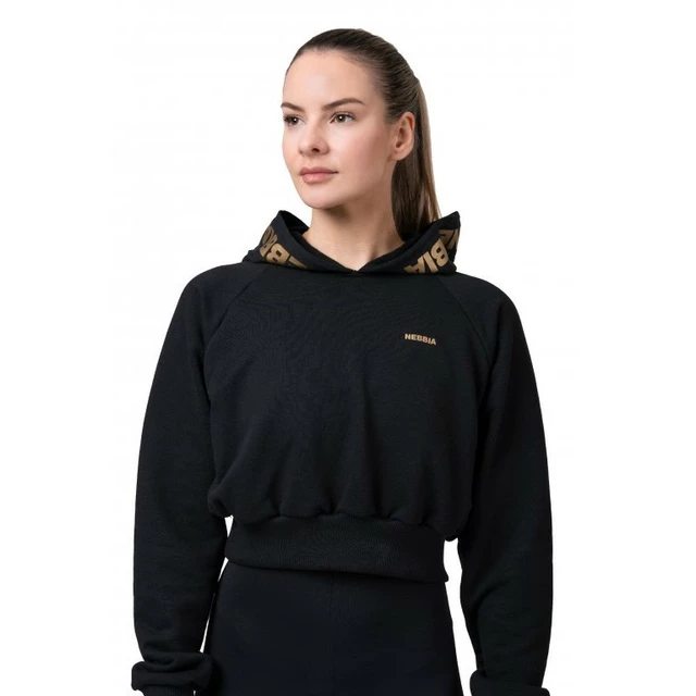 Nebbia Golden Crop 824 Damen-Sweatshirt - schwarz - schwarz