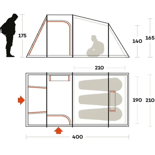 Tent FERRINO Meteora 3 - Red